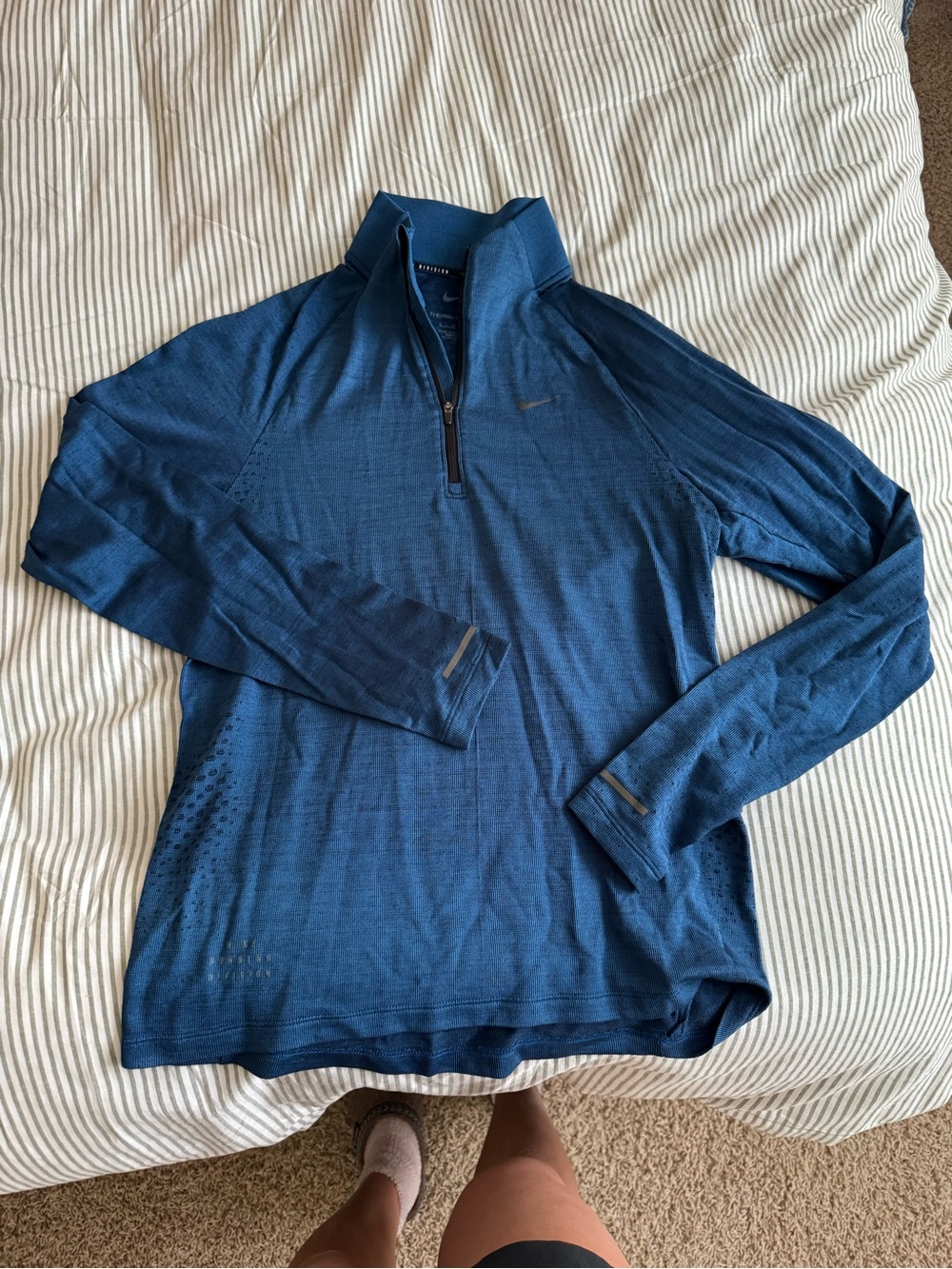 Nike Men's Running Navy Blue Wool Half-Zip